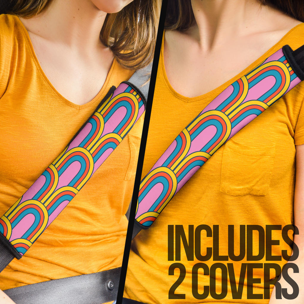 Groovy Summer Rainbows Seat Belt Covers