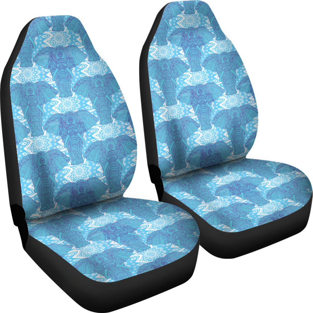 Blue Mandala Elephant Car Seat Covers