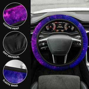 Purple Cosmic Galaxy Steering Wheel Cover