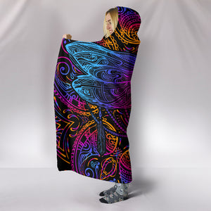 Electro Dragonfly Hooded Vibrant Blanket