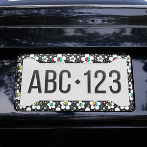 Peace Symbol Daisy Flowers License Plate Frame