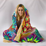 Psychedelic Fantasy Floral Hooded Blanket