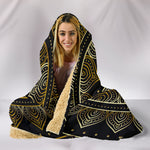 Spiritual Golden Lotus Hooded Blanket