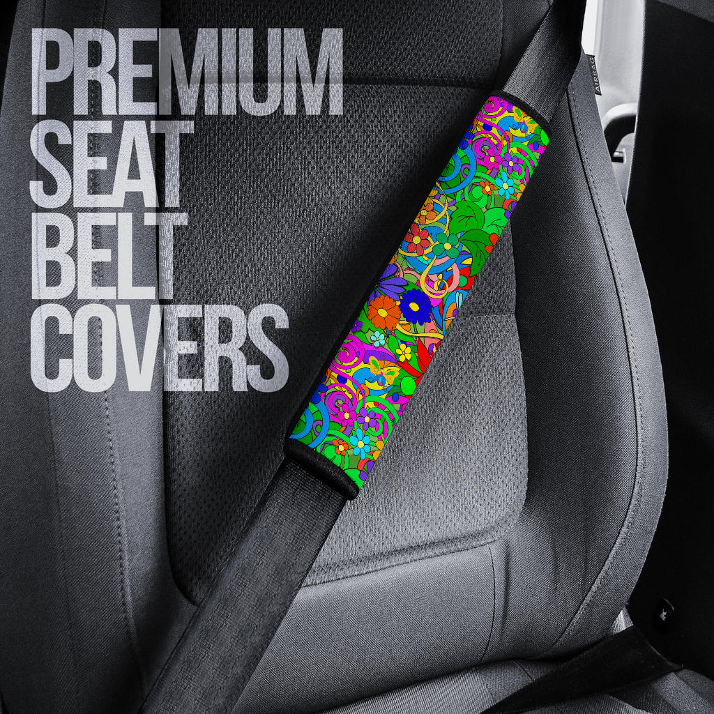 Hippie Flower Power Seat Belt Covers