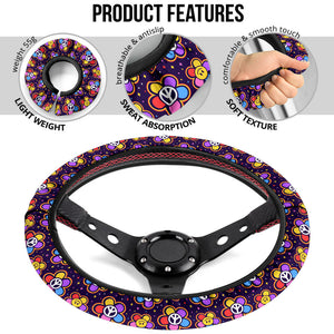 Groovy 60s Hippie Car Steering Wheel Cover