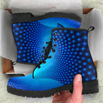 Blue Dotted Techno Leather Boots - Mind Gone
