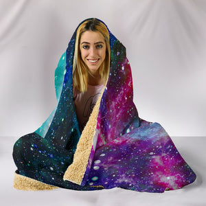 Cosmic Galaxy Night Sky Hooded Blanket