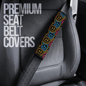 Drippy Smiley Faces Seat Belt Covers