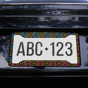 Drippy Smiley Faces License Plate Frame