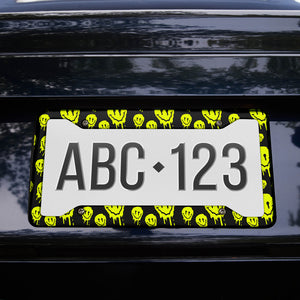 Drippy Melting Smiley Faces License Plate Frame