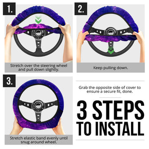 Purple Cosmic Galaxy Steering Wheel Cover