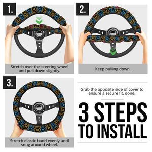 Drippy Smiley Faces Steering Wheel Cover