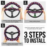 Groovy 60s Hippie Car Steering Wheel Cover