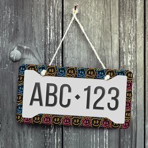 Drippy Smiley Faces License Plate Frame