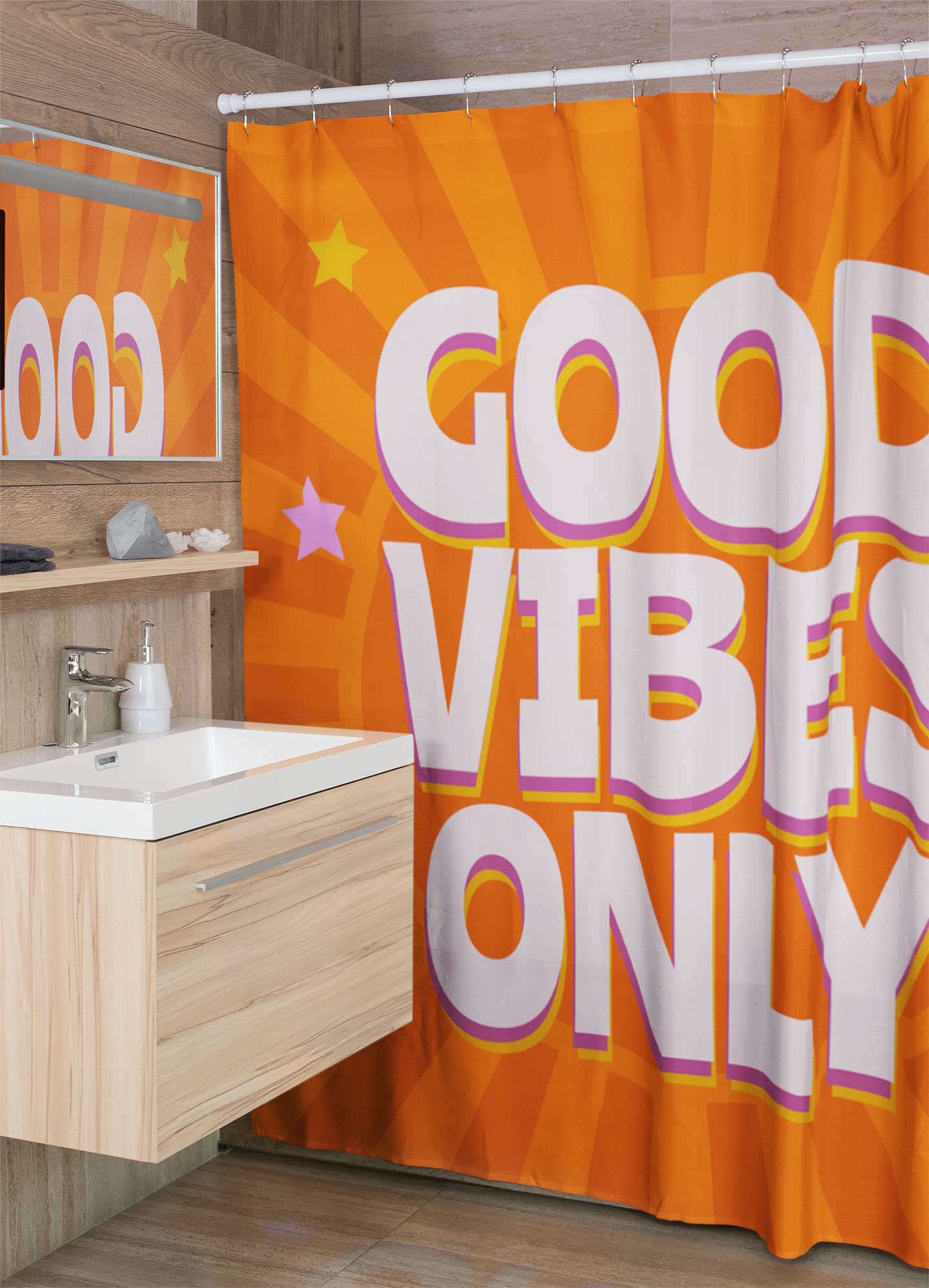 Good Vibes Only Shower Curtain