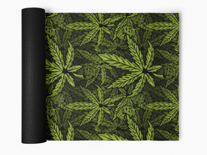 Green Cannabis Yoga Mat