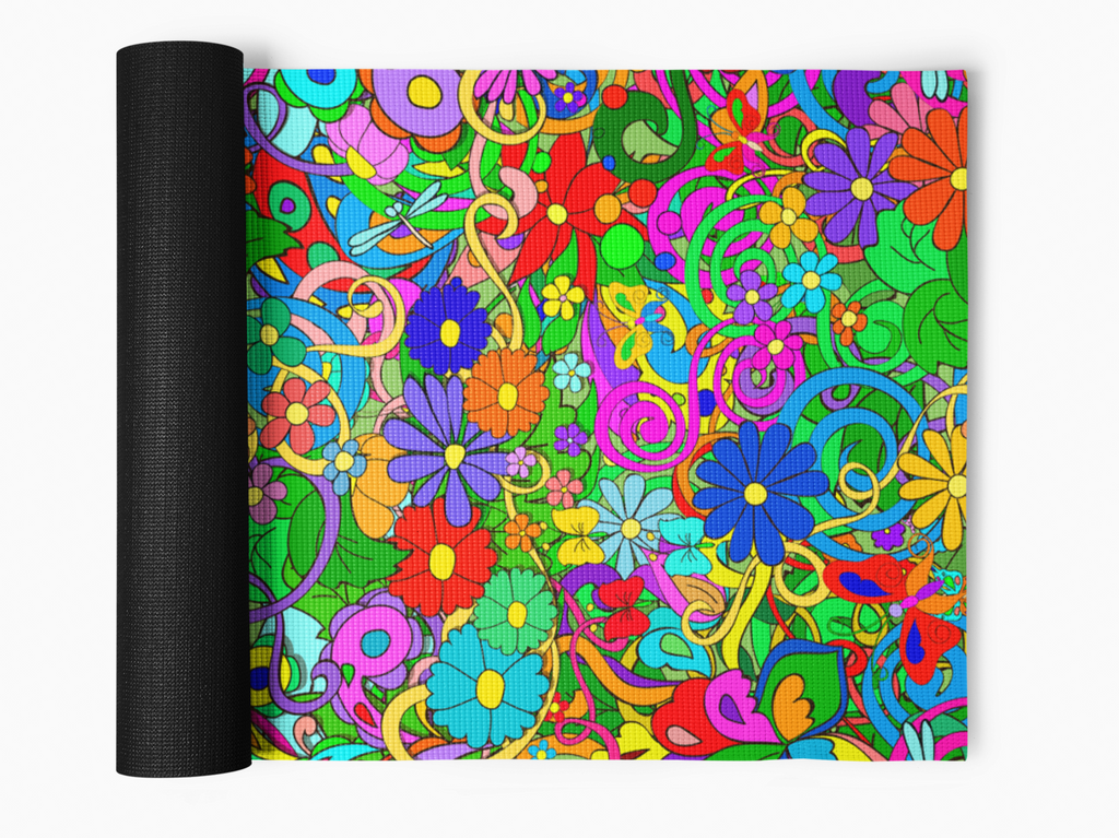 Hippie Flower Power Yoga Mat