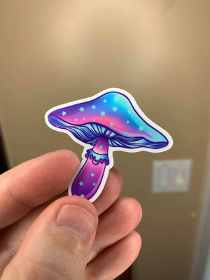 Cute Purple Mushroom Stickers