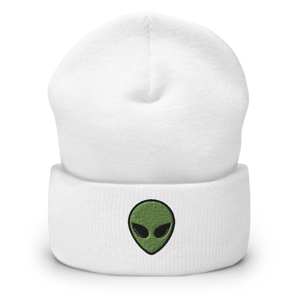 Extraterrestrial Alien Embroidered Cuffed Beanie - Mind Gone