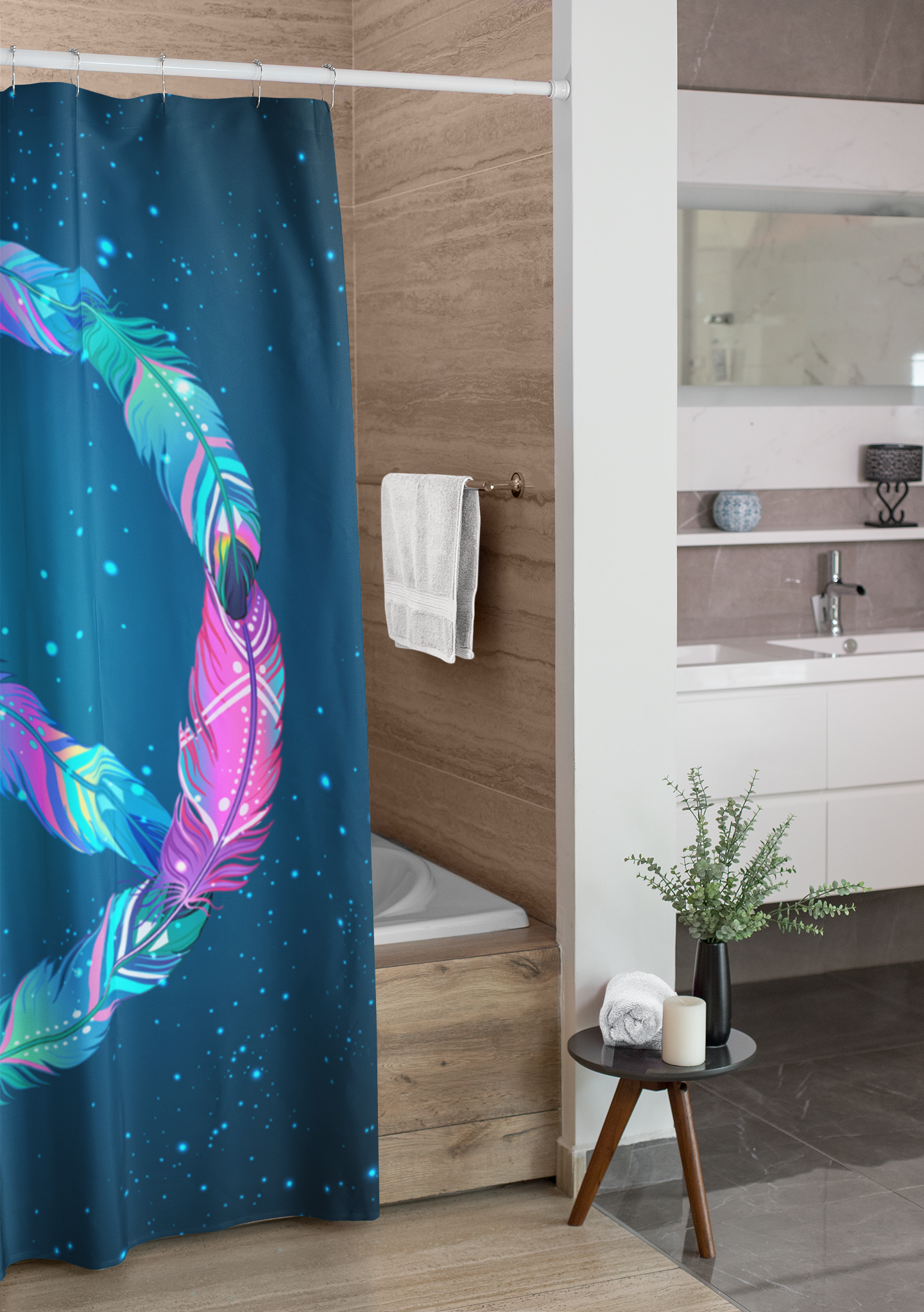 Feathers Of Peace Hippie Shower Curtain