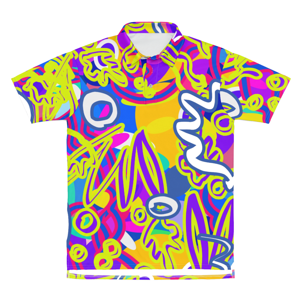 Psychedelic Neon Party Polo Shirt