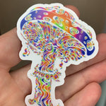 Psychedelic Magic Mushroom Clear Sticker