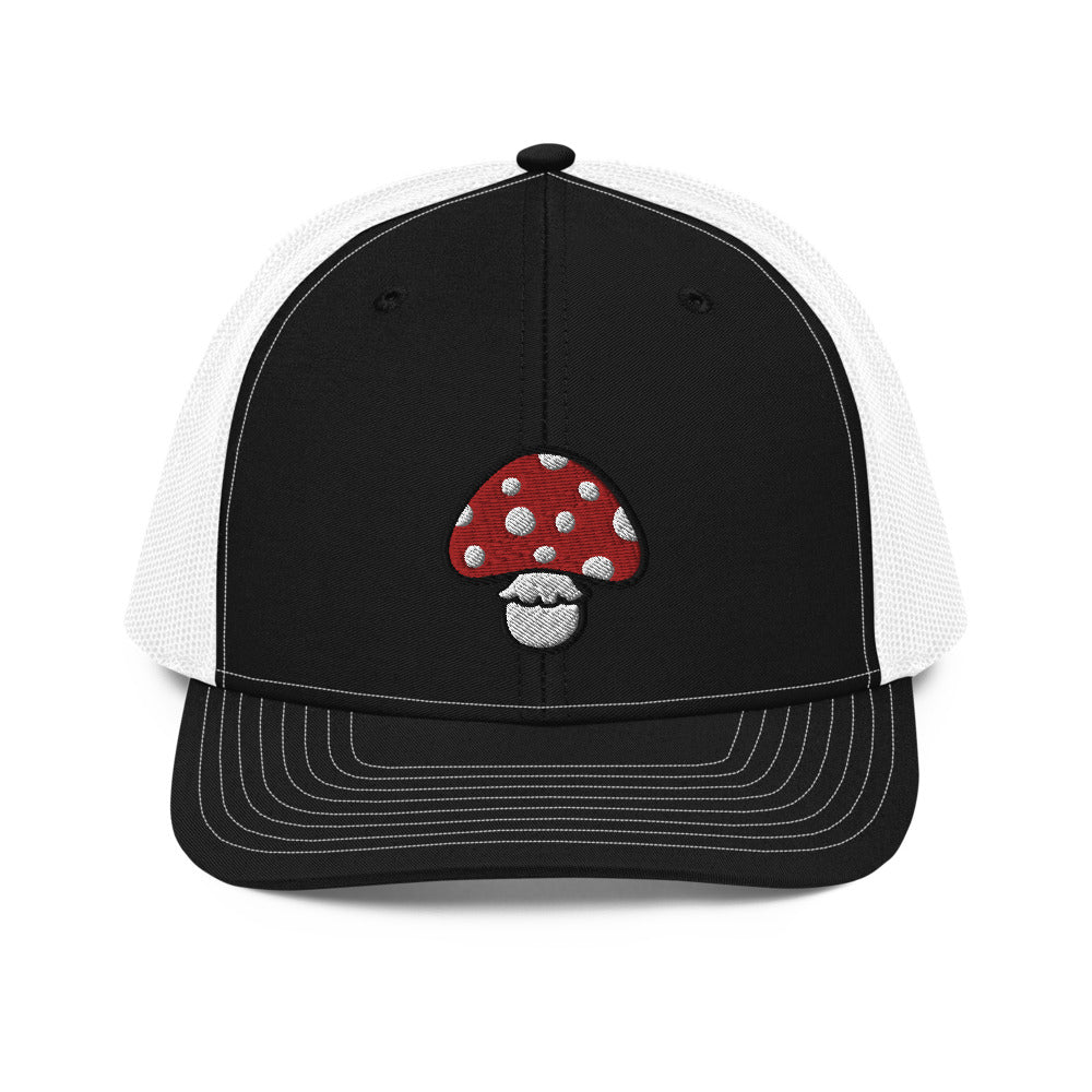 Toadstool Mushroom Embroidered Trucker Cap