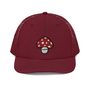 Toadstool Mushroom Embroidered Trucker Cap