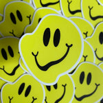 Happy Face Sticker - Trippy Emoji Distorted Smiley