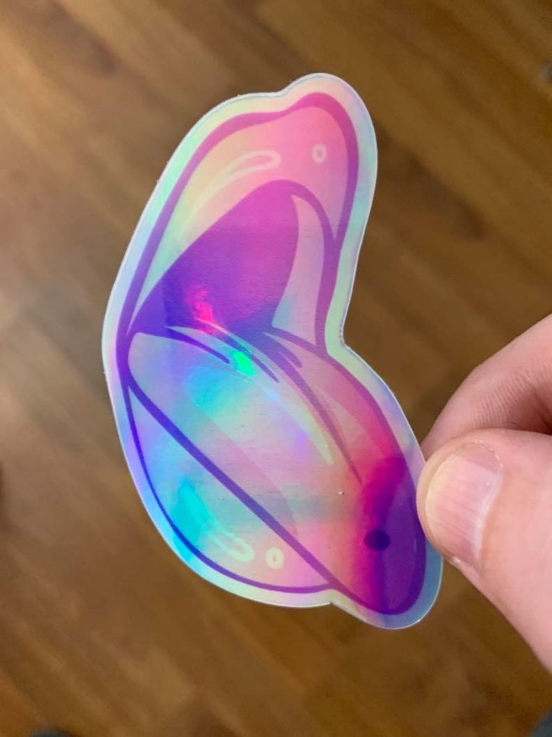 Trippy Tongue Holographic Rave Sticker