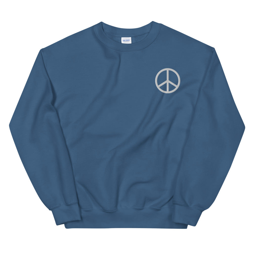 World Peace Symbol Embroidered Unisex Sweatshirt