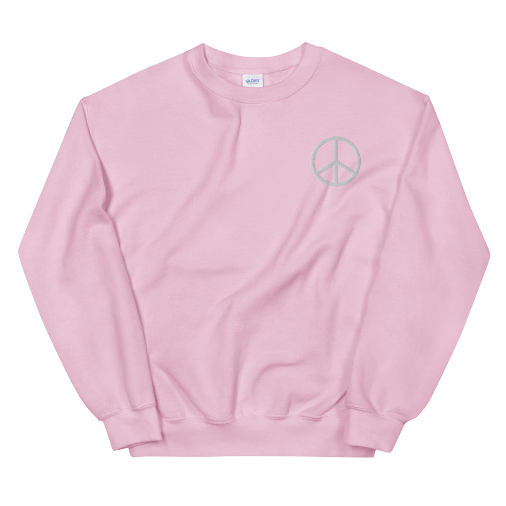 World Peace Symbol Embroidered Unisex Sweatshirt