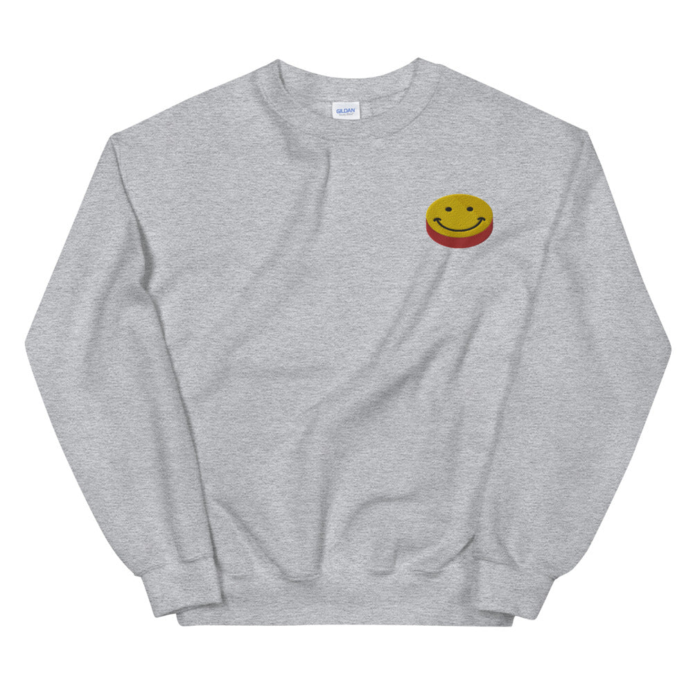 Trippy Happy Face Pill Embroidery Unisex Sweatshirt