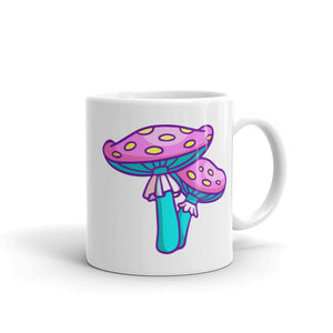 Colorful Magic Mushroom Ceramic Mug - Groovy Purple Shroom - Mind Gone