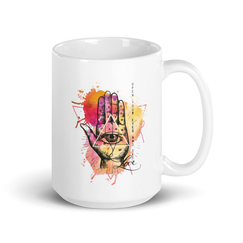 All Seeing Eye Ceramic Mug - Palm Reader - Mind Gone