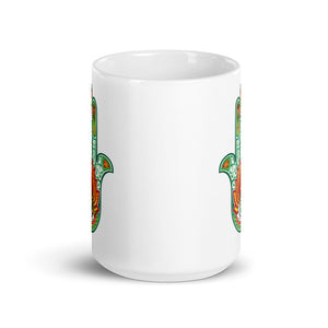 Green Hamsa Ceramic Mug