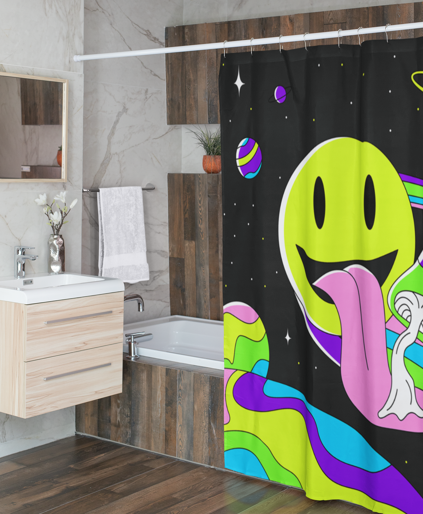 Zoomer Space Trip Shower Curtain